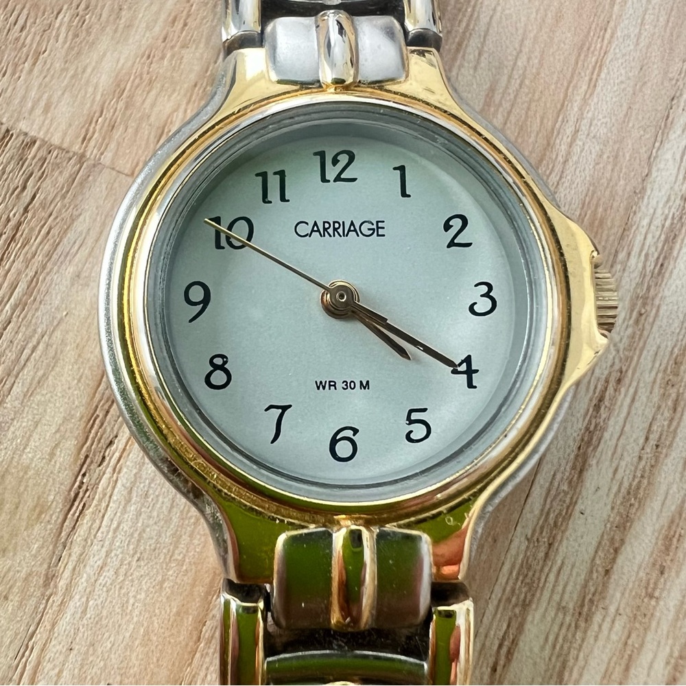 Carriage by Timex ladies two toned dress watch NEW BATTERY